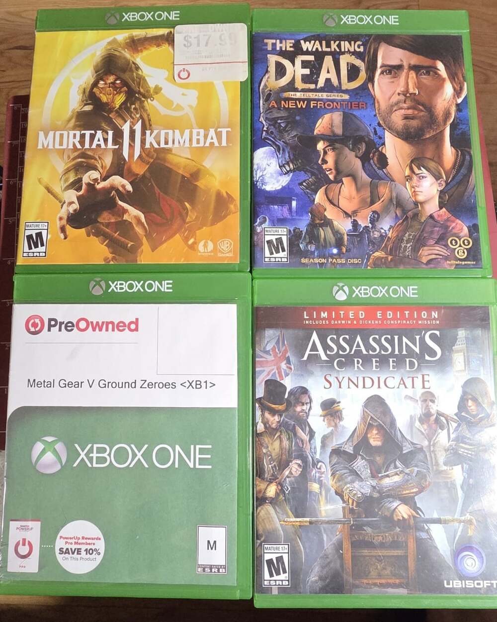 Xbox One Lot Mortal Kombat 11 Assassin's Creed Syndicate Walking Dead Metal Gear